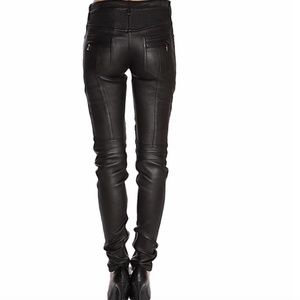 Balmain Black with Tag Leather Pants